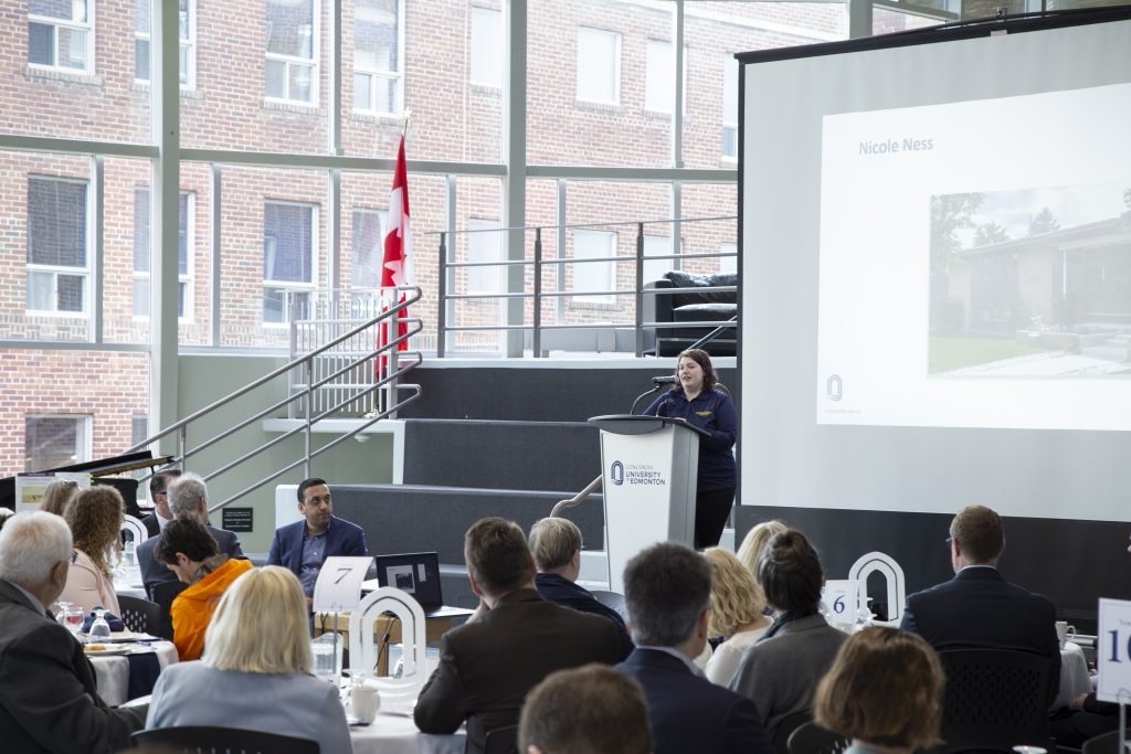 CUE Student, Nicole Ness, tells her story at The President's Fundraising Breakfast for Mental Health